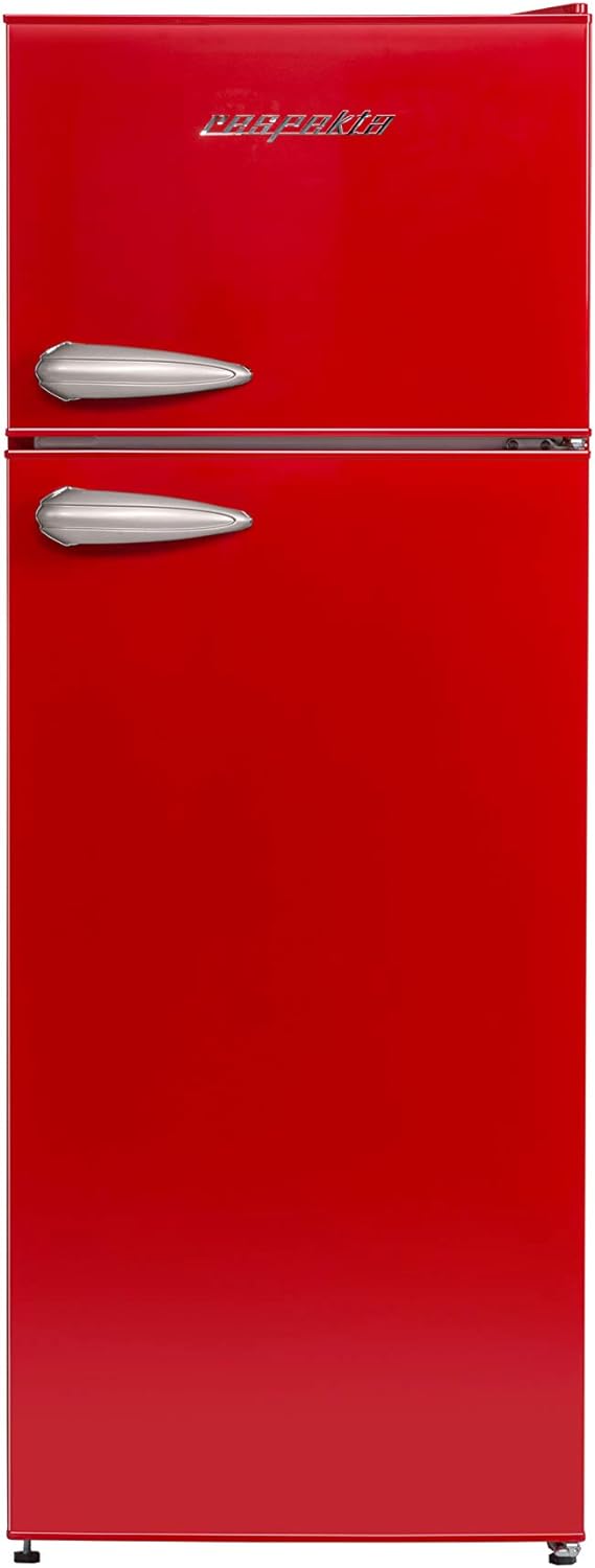 respekta Frigorifero Da Incasso Vintage Con Congelatore, In Rosso, 145 X 54 Cm, 213 L, Piedini Regolabili In Altezza, Commutazione Invernale, Funzione Di Congelamento Rapido, KS144VR