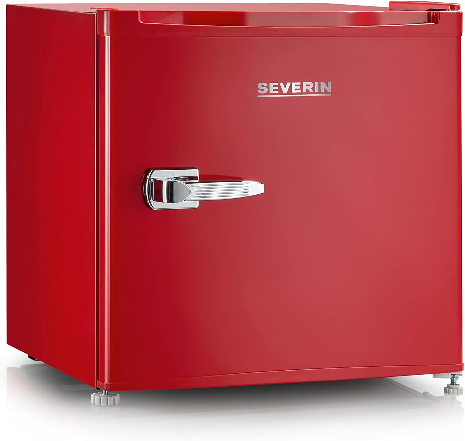 Severin Mini frigo/congelatore retrò (31 l), piccolo congelatore con controllo flessibile della temperatura, frigorifero da tavolo, rosso, GB 8881