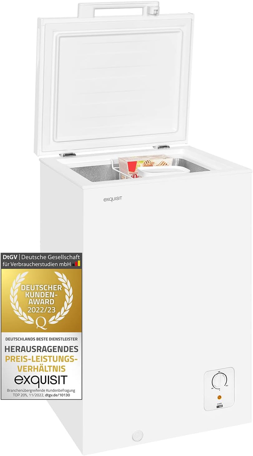 Exquisit freezer GT100-010E - Cassapanca per congelatore, 95 l, colore: Bianco